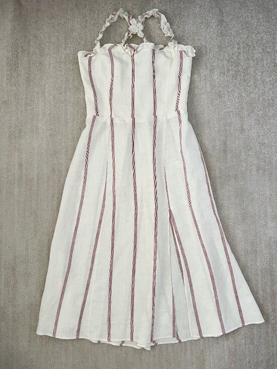 Reformation Dresses & Skirts - Reformation Lavender Linen Striped Midi Dress 12